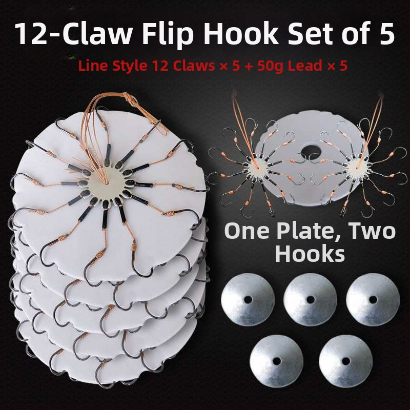 Zivju āķu komplekts – astoņskājains āķis, bez asmens, griežama plāksne un kvadrātveida ēdams jūras makšķerēšanai