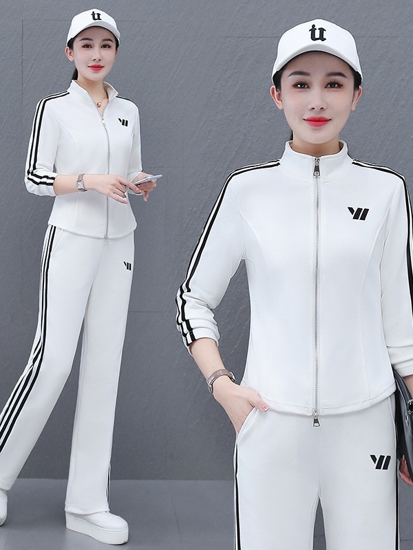 Keturkampio šokio sportinis komplektas su užtrauktuku – moterims, ilgomis rankovėmis, stovintis kaklas, be pamušalo, 95% medvilnė