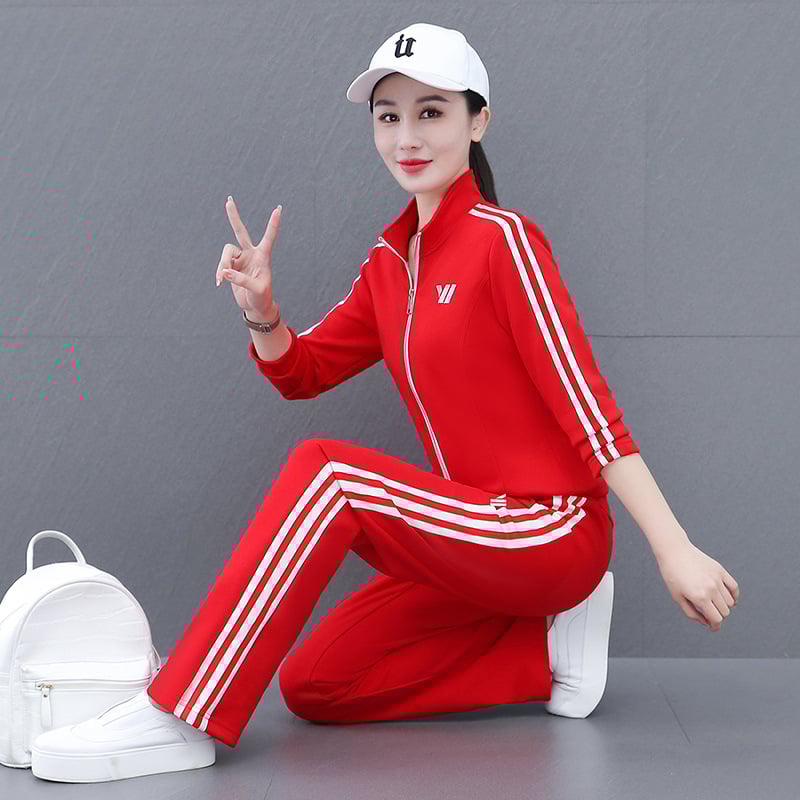 Keturkampio šokio sportinis komplektas su užtrauktuku – moterims, ilgomis rankovėmis, stovintis kaklas, be pamušalo, 95% medvilnė