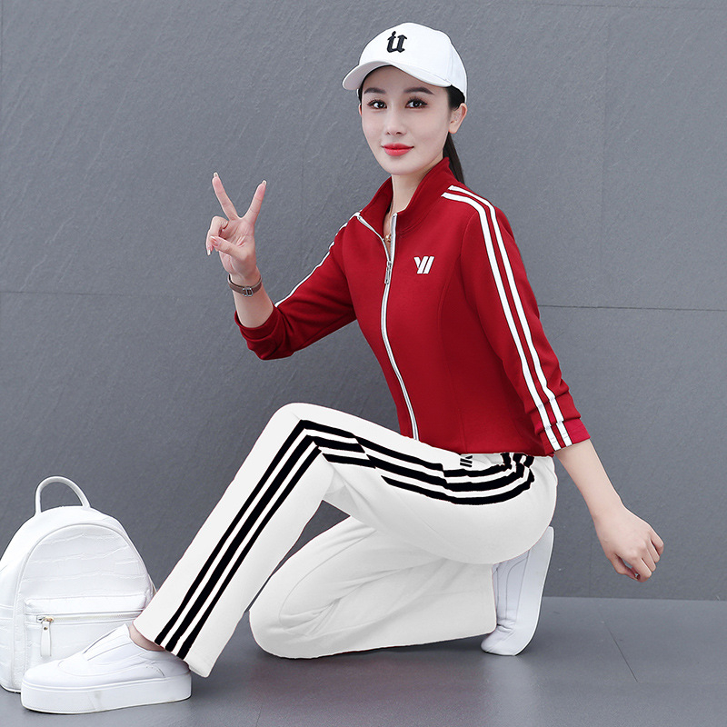 Keturkampio šokio sportinis komplektas su užtrauktuku – moterims, ilgomis rankovėmis, stovintis kaklas, be pamušalo, 95% medvilnė