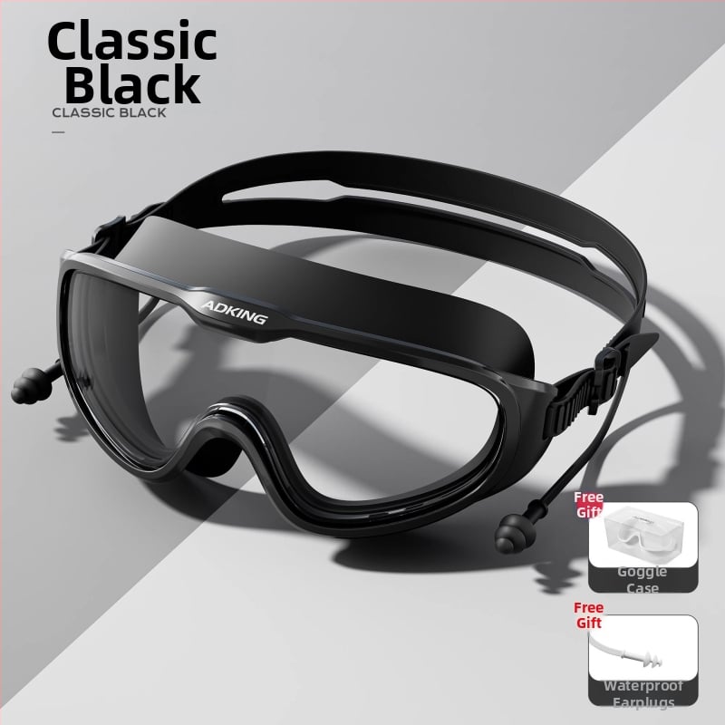 ADKING Peldcepure pieaugušajiem — ūdensizturīga, elpojoša, piemērota gariem matiem, ausu aizsardzība, spandekss-poliesters