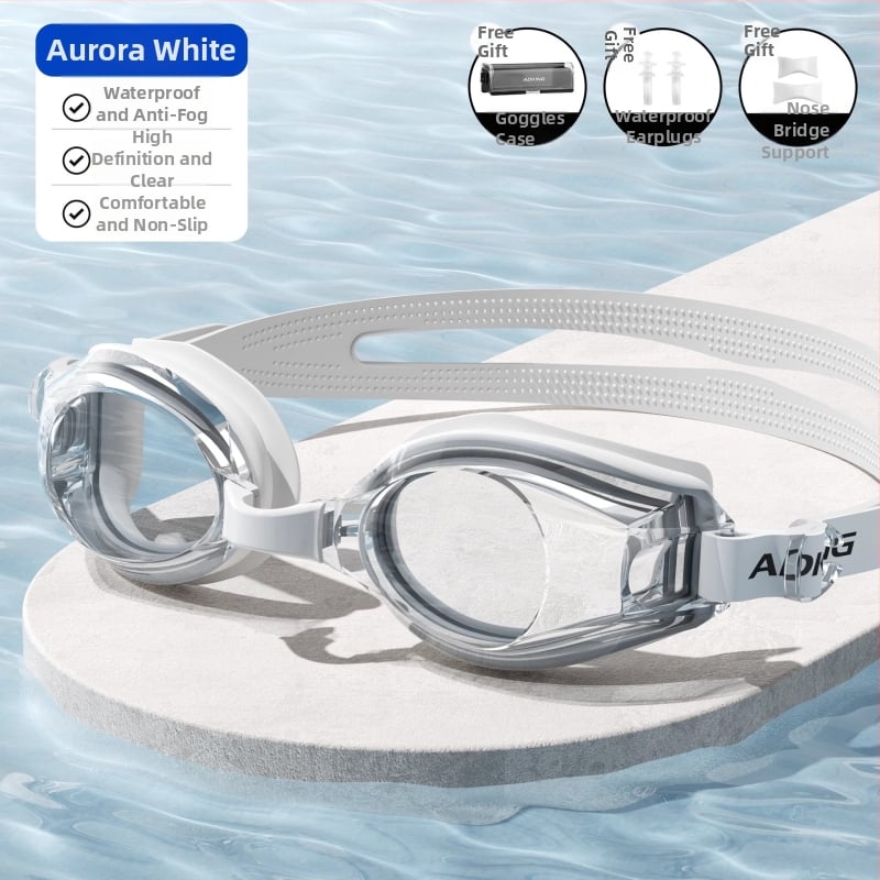 ADKING Peldcepure pieaugušajiem — ūdensizturīga, elpojoša, piemērota gariem matiem, ausu aizsardzība, spandekss-poliesters