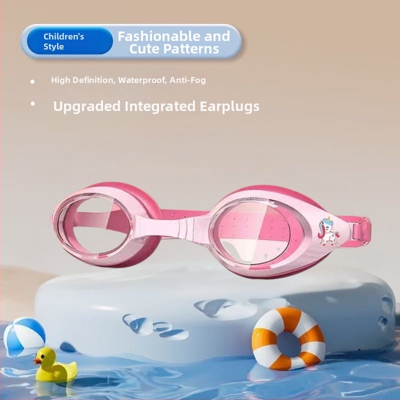 Σετ για παιδιά: καπέλο κολύμβησης από σιλικόνη και γυαλιά κολύμβησης με αντιθαμβωτικά φακοί πολυκαρβονικοί, σχέδιο καρχαρία
