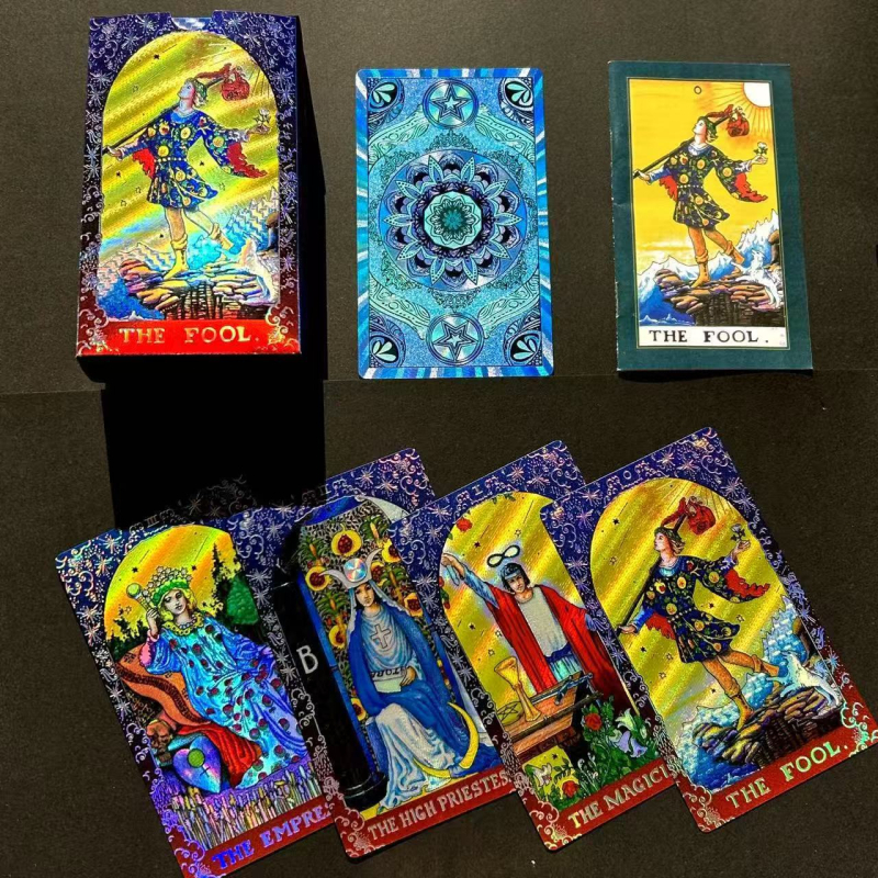 Tarot kartes ar foliju – PET materiāls, pilns komplekts iesācējiem, iekļauts video vadlīnija