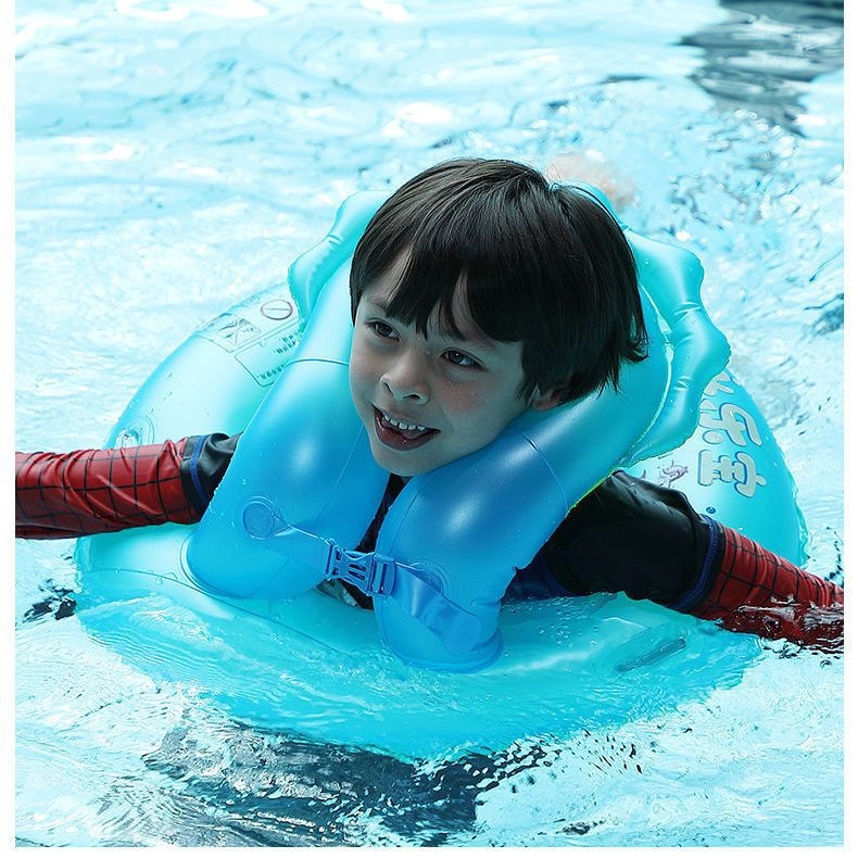 Bērnu peldēšanas riņķis ar paduses dizainu un apgāšanos aizsardzību, PVC materiāls, vienkrāsains raksts