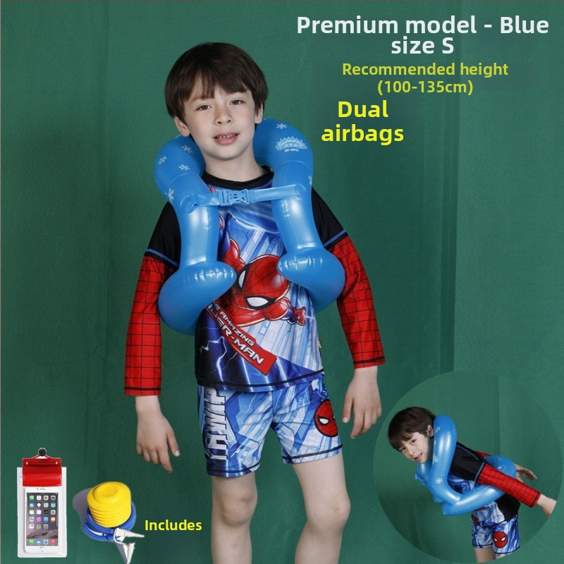 Bērnu peldēšanas riņķis ar paduses dizainu un apgāšanos aizsardzību, PVC materiāls, vienkrāsains raksts