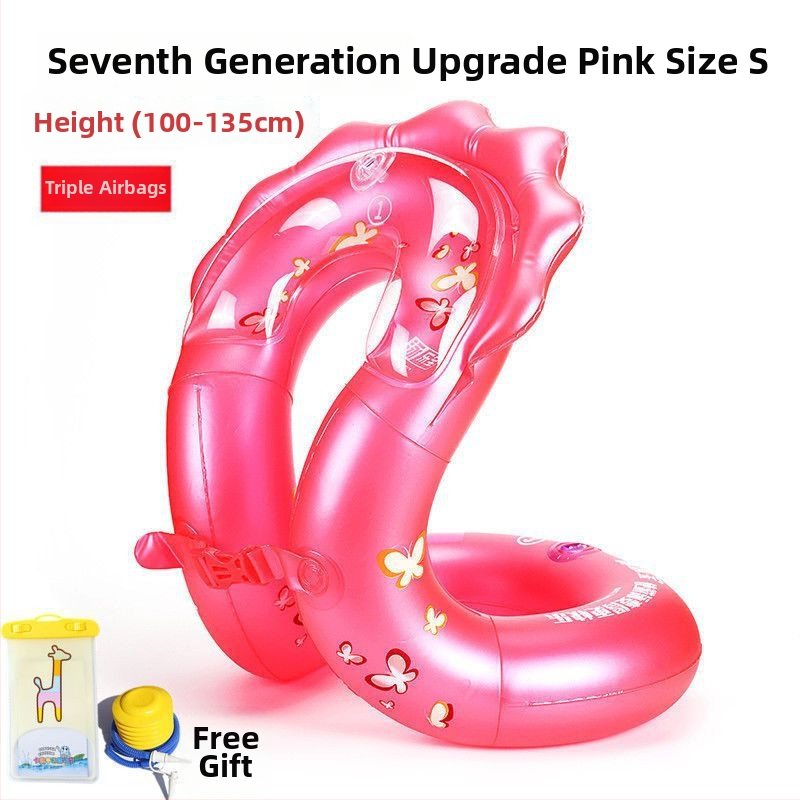 Bērnu peldēšanas riņķis ar paduses dizainu un apgāšanos aizsardzību, PVC materiāls, vienkrāsains raksts