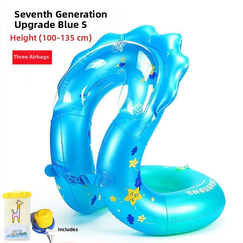 Bērnu peldēšanas riņķis ar paduses dizainu un apgāšanos aizsardzību, PVC materiāls, vienkrāsains raksts