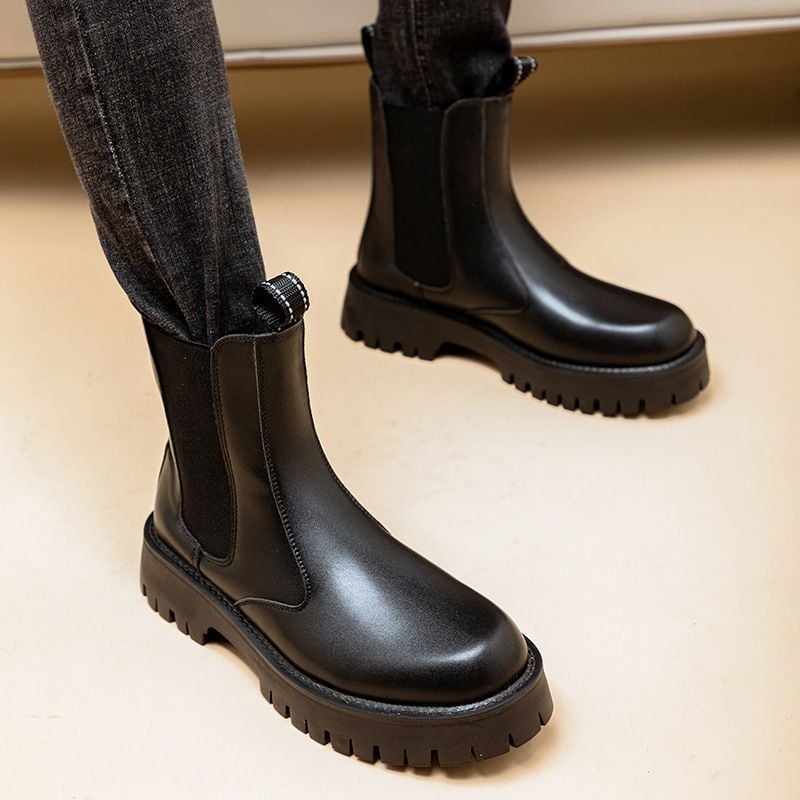 Muške Martin čizme, britanskog stila, gornji dio od mikrovlaknaste kože, flis podstava, debeli gumeni potplat