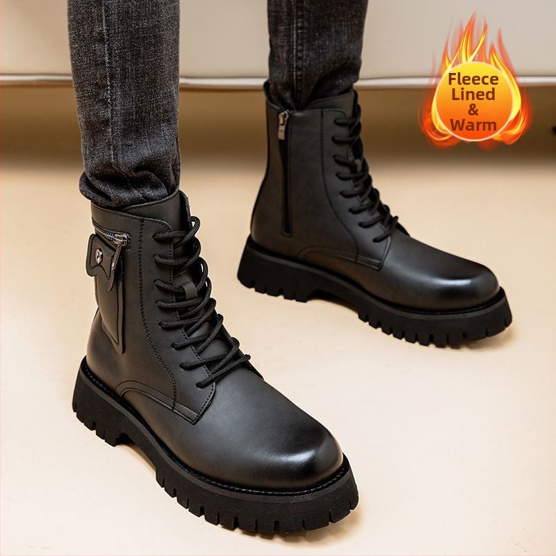 Muške Martin čizme, britanskog stila, gornji dio od mikrovlaknaste kože, flis podstava, debeli gumeni potplat