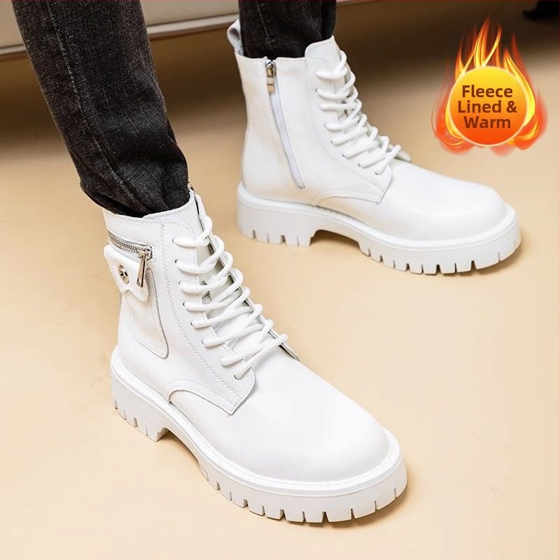 Muške Martin čizme, britanskog stila, gornji dio od mikrovlaknaste kože, flis podstava, debeli gumeni potplat