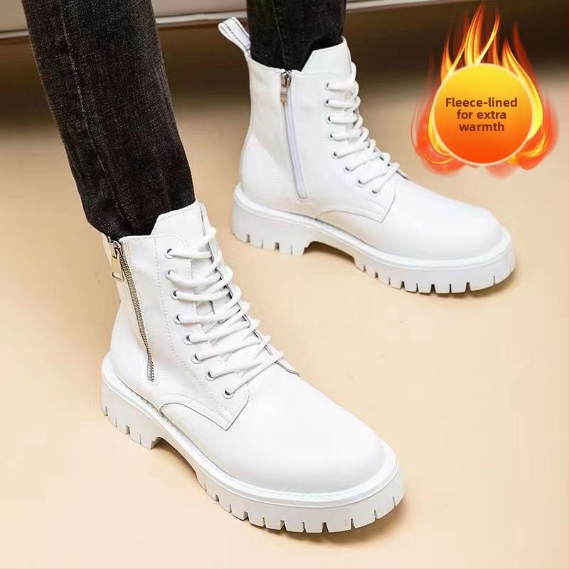 Muške Martin čizme, britanskog stila, gornji dio od mikrovlaknaste kože, flis podstava, debeli gumeni potplat