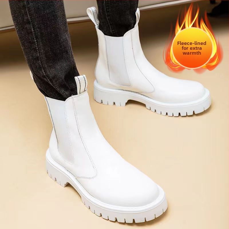 Muške Martin čizme, britanskog stila, gornji dio od mikrovlaknaste kože, flis podstava, debeli gumeni potplat