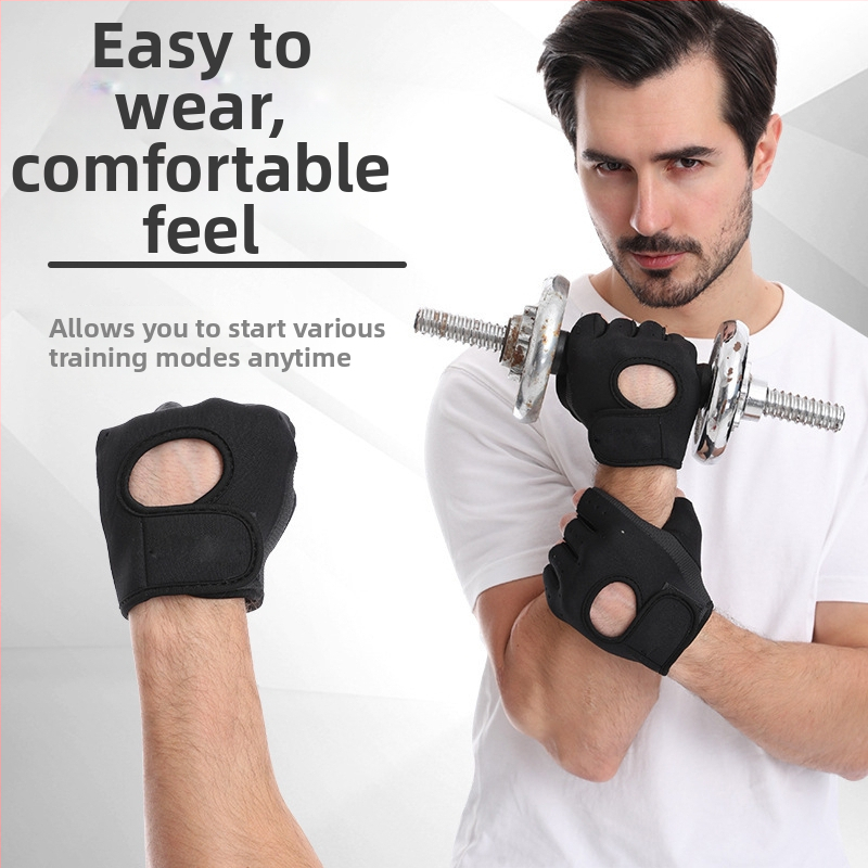 Rukavice s polovičnými prstami pre bicykel – dospelí, unisex, stredná hrúbka, dizajn s polovičnými prstami, pre cvičenie a cyklistiku