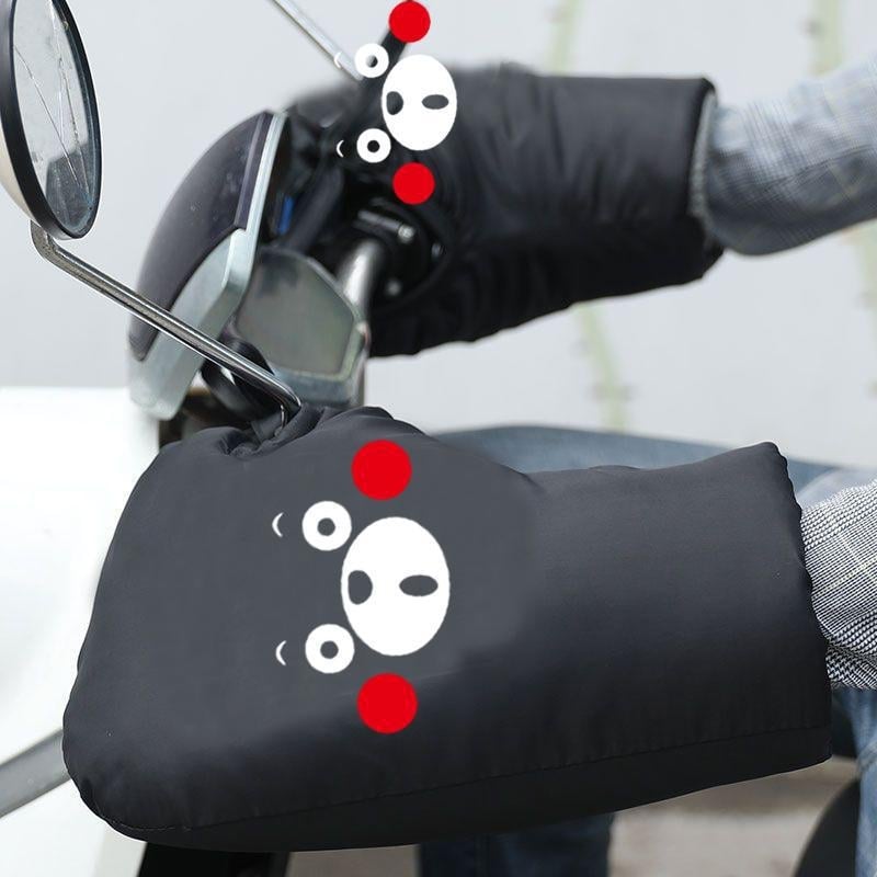 Elektriskā motocikla stūres vāciņš ar ziemas fleece pildījumu, bieza siltinājums, ūdensizturīgs PVC