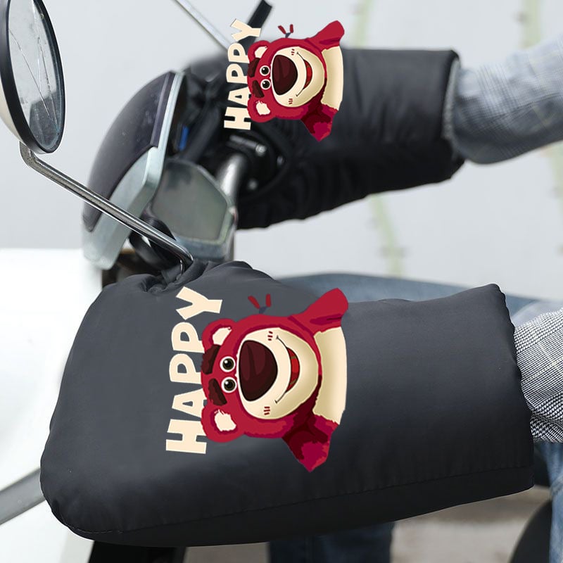 Elektriskā motocikla stūres vāciņš ar ziemas fleece pildījumu, bieza siltinājums, ūdensizturīgs PVC