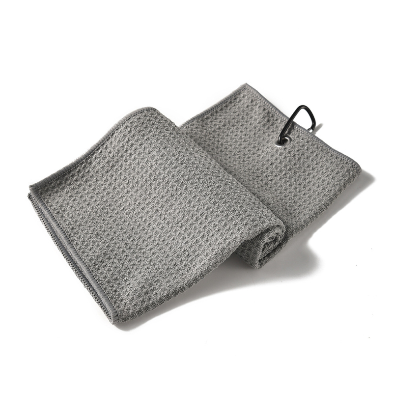 Mikrošķiedras golfa dvielis ar karabīnu, izšūts logotips un drukāts dizains, sporta dvielis golfam, pielāgojams