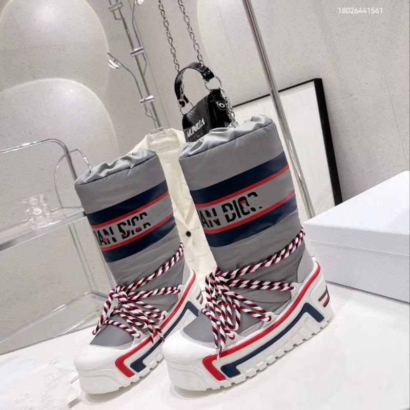 Moteriški žieminiai sniego botai su aukštu viršumi, klininis kulnas, šilkinis viršus, guma padas, avių velūro įdėklas