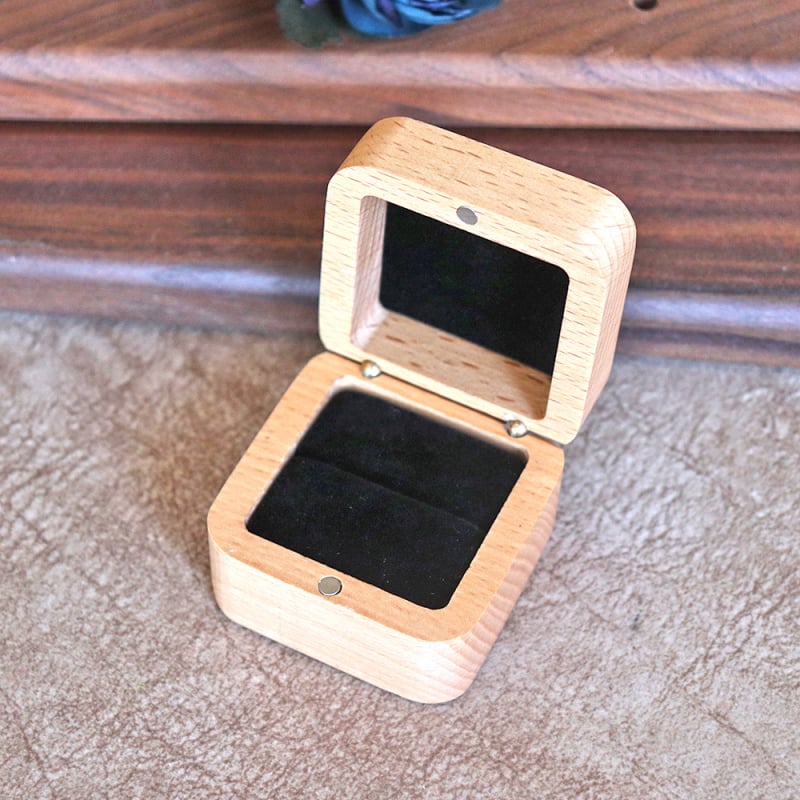 Cutie de propunere pentru inel din lemn - ambalaj pentru bijuterii, cutie pentru inele și cercei