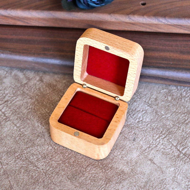 Cutie de propunere pentru inel din lemn - ambalaj pentru bijuterii, cutie pentru inele și cercei