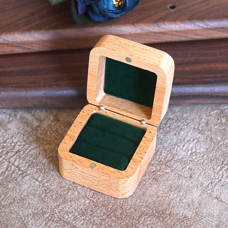 Cutie de propunere pentru inel din lemn - ambalaj pentru bijuterii, cutie pentru inele și cercei