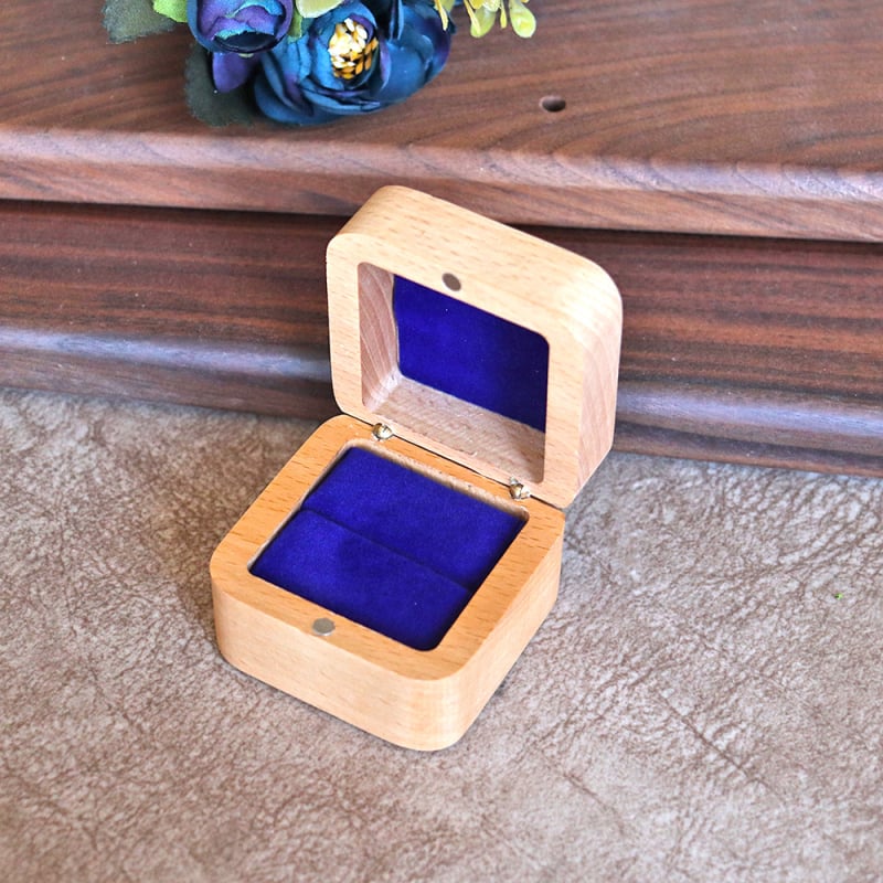 Cutie de propunere pentru inel din lemn - ambalaj pentru bijuterii, cutie pentru inele și cercei