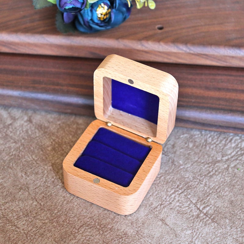 Cutie de propunere pentru inel din lemn - ambalaj pentru bijuterii, cutie pentru inele și cercei