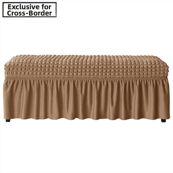 Elastīgs soliņa pārsegs ar Bubble-Grid rakstu, poliesters, putekļu aizsardzība, viesnīcas stils