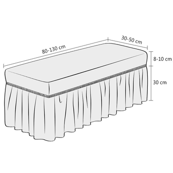 Elastīgs soliņa pārsegs ar Bubble-Grid rakstu, poliesters, putekļu aizsardzība, viesnīcas stils