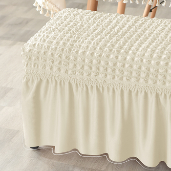 Elastīgs soliņa pārsegs ar Bubble-Grid rakstu, poliesters, putekļu aizsardzība, viesnīcas stils