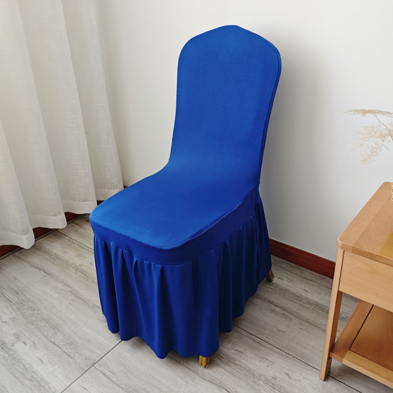 Elastična navlaka za stolicu s suknjom, materijal spandeks mlijeko svila; moderan minimalistički stil; jednostavan uzorak; dekorativna navlaka