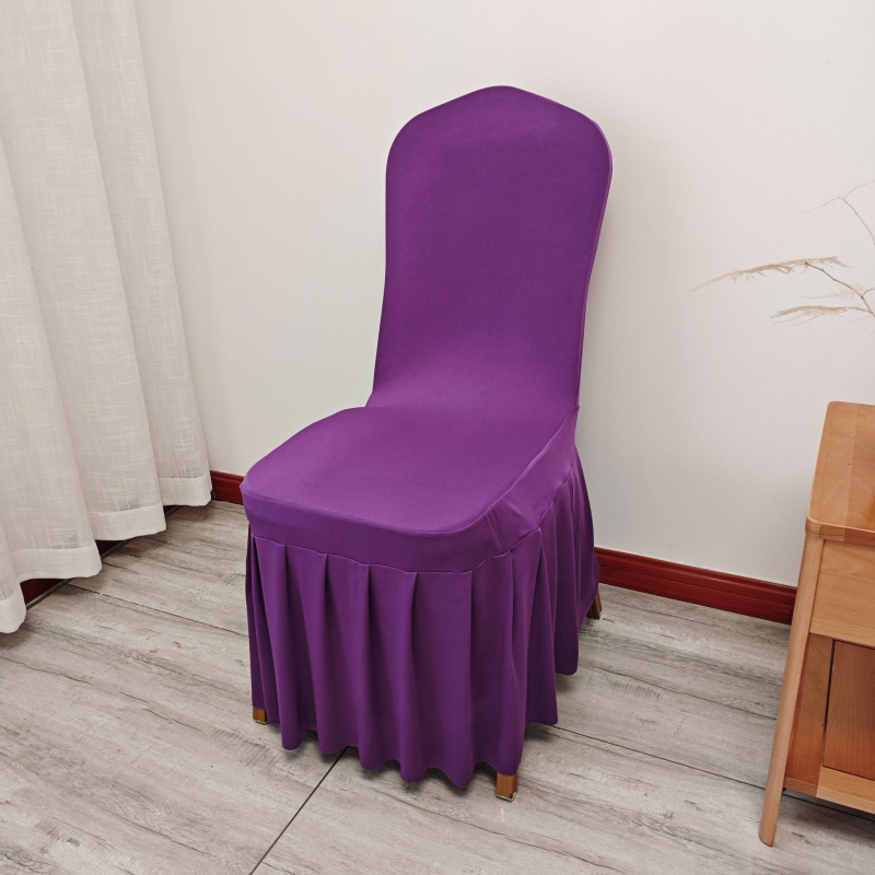 Elastična navlaka za stolicu s suknjom, materijal spandeks mlijeko svila; moderan minimalistički stil; jednostavan uzorak; dekorativna navlaka
