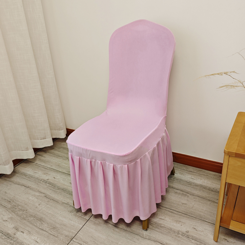 Elastična navlaka za stolicu s suknjom, materijal spandeks mlijeko svila; moderan minimalistički stil; jednostavan uzorak; dekorativna navlaka