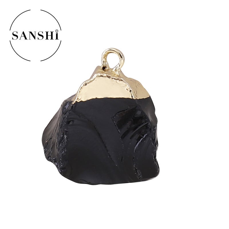 Sanshi Geometrijski nakit s kristalom – ametist, ružičasti kvarc, bijeli kristal ili citrin, elektroplatirano