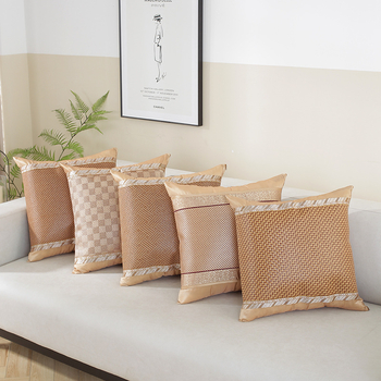 Husă de pernă, dublu față, din ice silk, model uni, pentru sufragerie