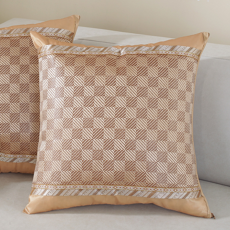 Husă de pernă, dublu față, din ice silk, model uni, pentru sufragerie