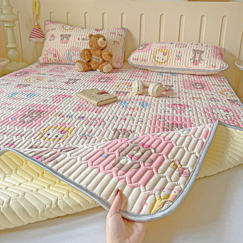 Lateksa dzesējošā sega ar ledus zīda audumu, 3-4 daļu komplekts, mazgājams, svaigs un stilīgs