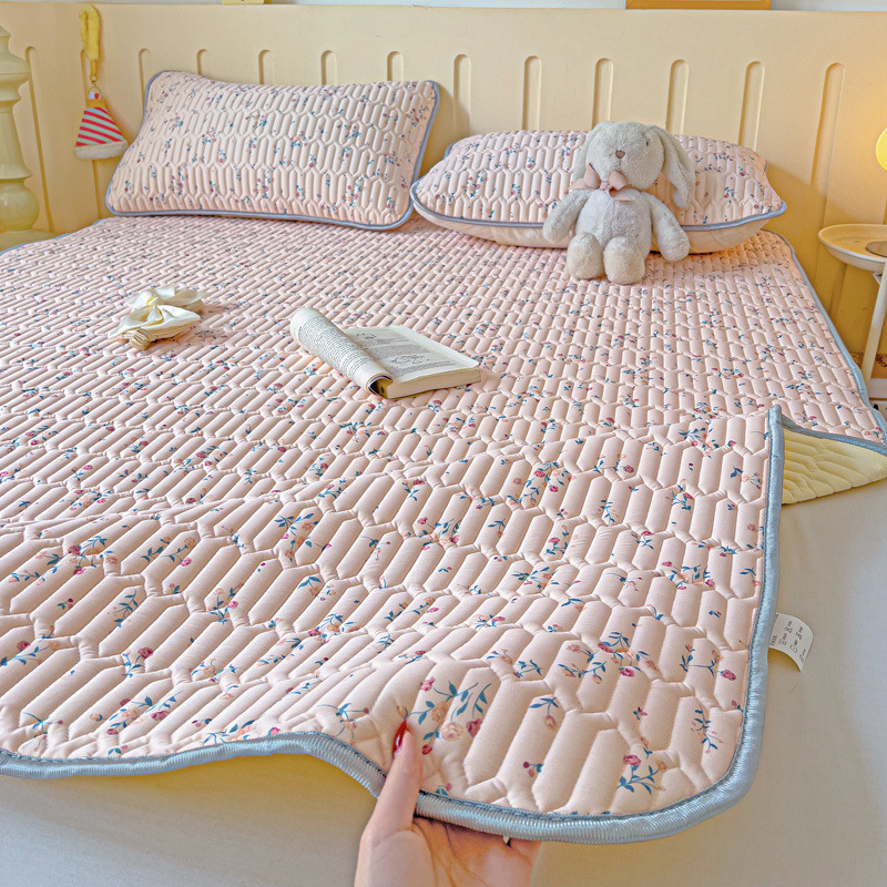 Lateksa dzesējošā sega ar ledus zīda audumu, 3-4 daļu komplekts, mazgājams, svaigs un stilīgs