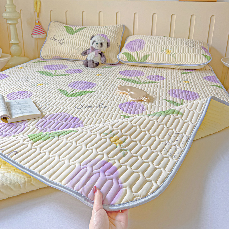 Lateksa dzesējošā sega ar ledus zīda audumu, 3-4 daļu komplekts, mazgājams, svaigs un stilīgs