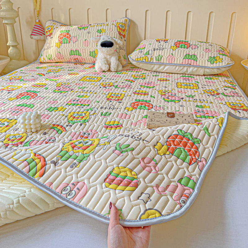 Lateksa dzesējošā sega ar ledus zīda audumu, 3-4 daļu komplekts, mazgājams, svaigs un stilīgs