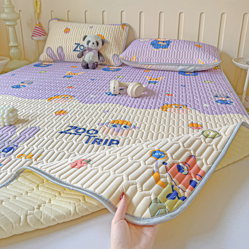 Lateksa dzesējošā sega ar ledus zīda audumu, 3-4 daļu komplekts, mazgājams, svaigs un stilīgs