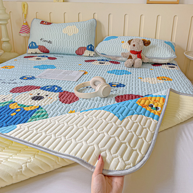 Lateksa dzesējošā sega ar ledus zīda audumu, 3-4 daļu komplekts, mazgājams, svaigs un stilīgs