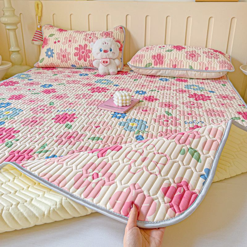 Lateksa dzesējošā sega ar ledus zīda audumu, 3-4 daļu komplekts, mazgājams, svaigs un stilīgs