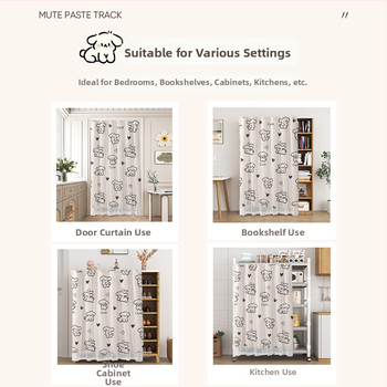 Vászonanyagú ajtófüggöny szekrényekhez — anyag: vászon, típus: textil ajtófüggöny, modern minimalist stílus, tájkép mintázat