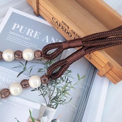 Aizkaru pērlīšu siksņa ar kristāla āķi (Zīmols: Other; Materiāls: Audums; Stils: Pastoraālais)