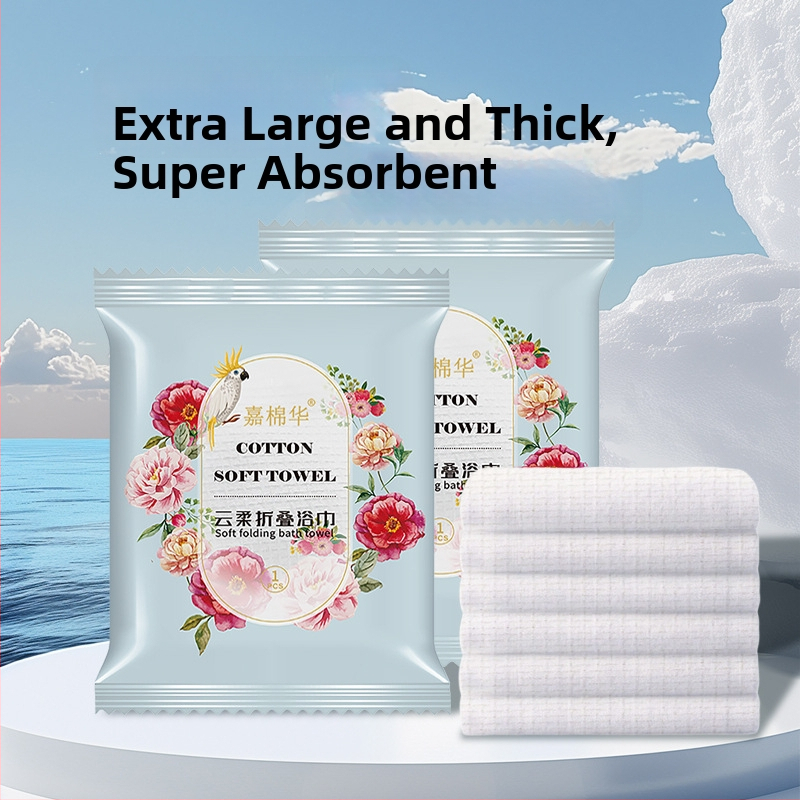 Texture Suspaustas veido veidojošios rankšluostis iš augalinių pluoštų, ekstra stori, 50 g+ vienkartiniam naudojimui, kelionėms