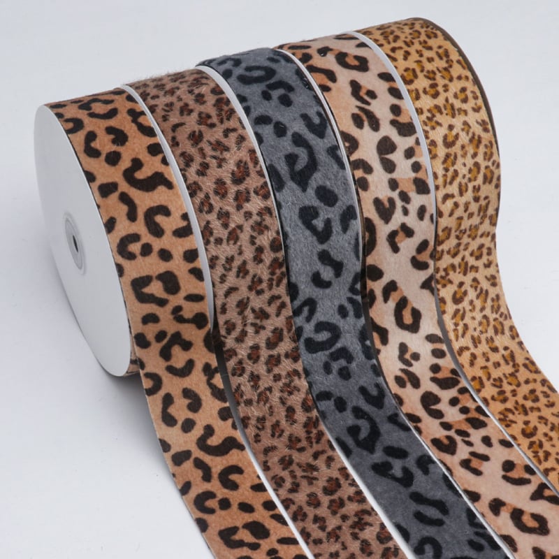 Leopard uzorak svilenim rubom, jednostrano plišasta traka, ručno izrađena DIY mašna za kosu i odjevne dodatke