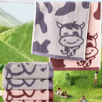 Bambusa šķiedras sejas dvielis bērniem – Jacquard, 55 g, sviedru uzsūkšana 5–10 s, karikatūras dizains