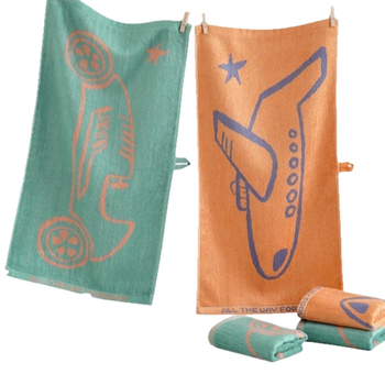 Bambusa šķiedras sejas dvielis bērniem – Jacquard, 55 g, sviedru uzsūkšana 5–10 s, karikatūras dizains