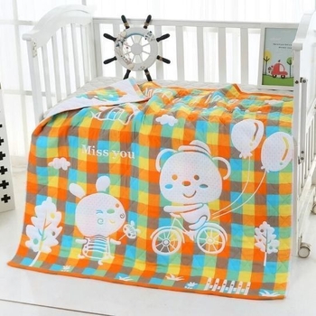 Dječja osuška za kupanje od šest slojeva gaze, 500 g+ težine, Jacquard tkanina, 32 niti, crtani uzorak